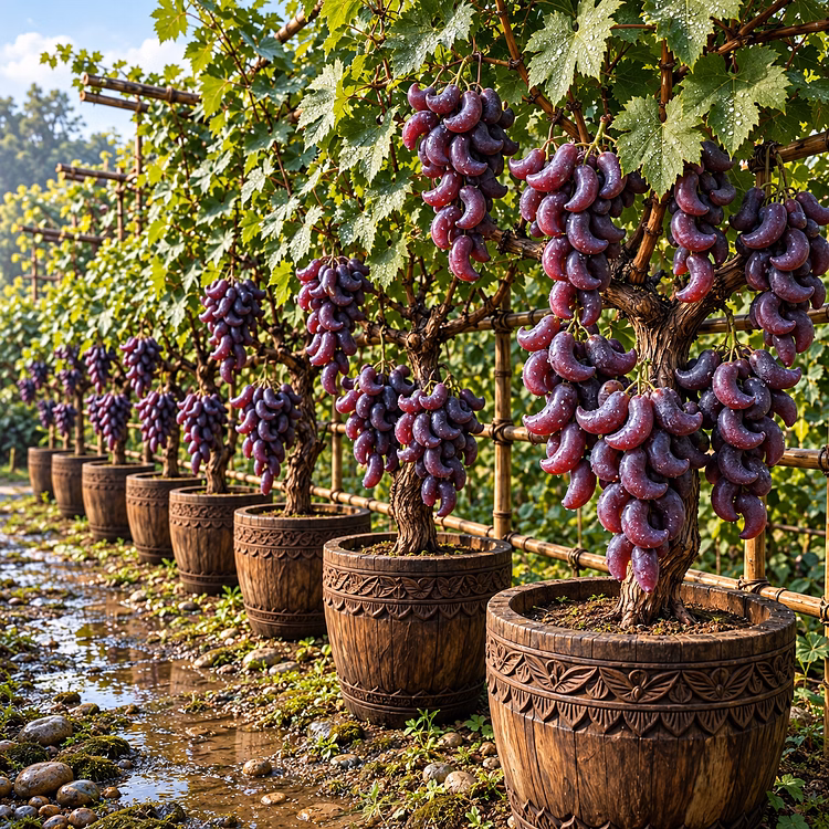 🍇 Rare Crescent Moon Grapes – Grow Stunning Moon-Shaped Grapes at Home!