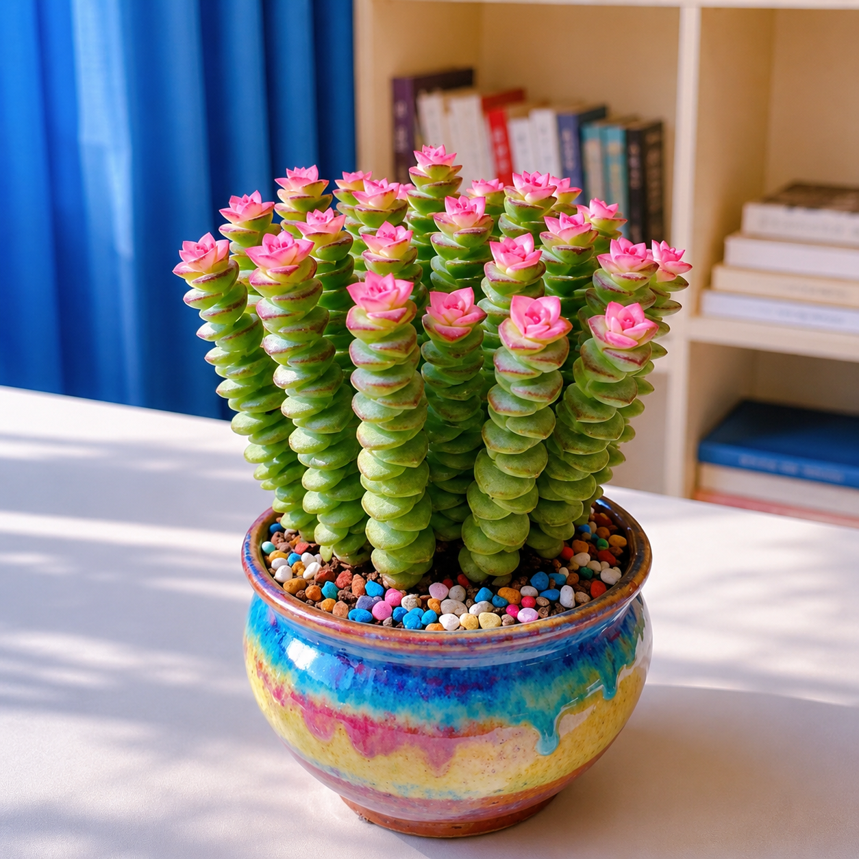 Crassula perforata - Pink Crown String of Buttons Succulent