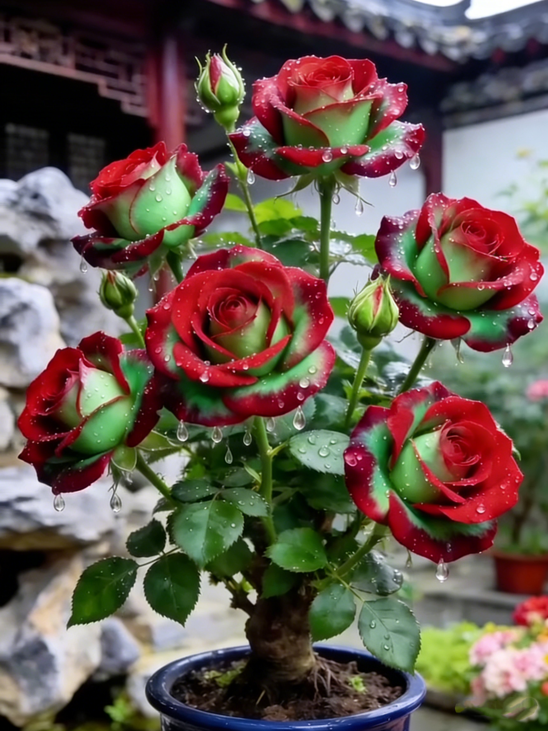 Scottish Red and Green Rose Seeds
