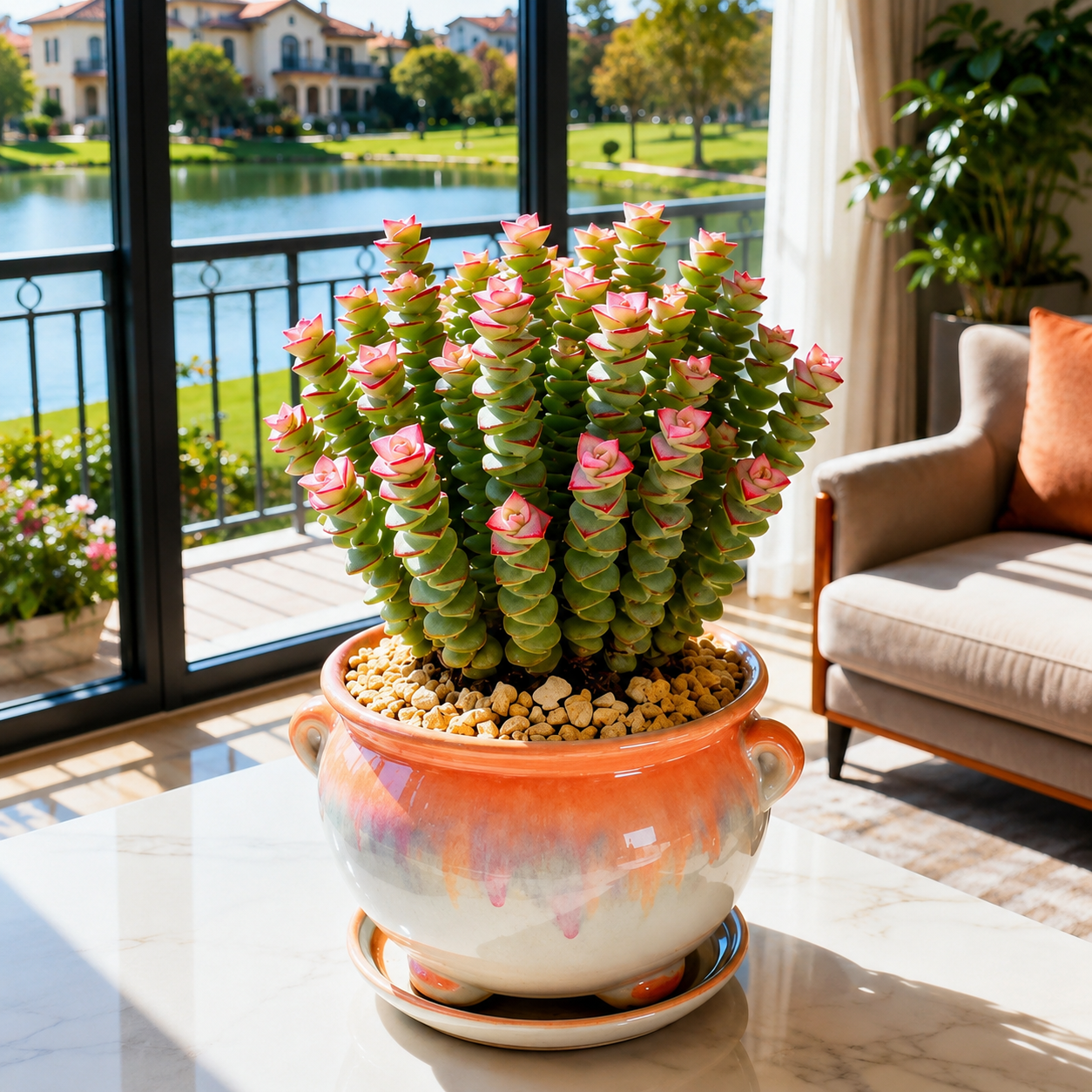 Crassula perforata - Pink Crown String of Buttons Succulent