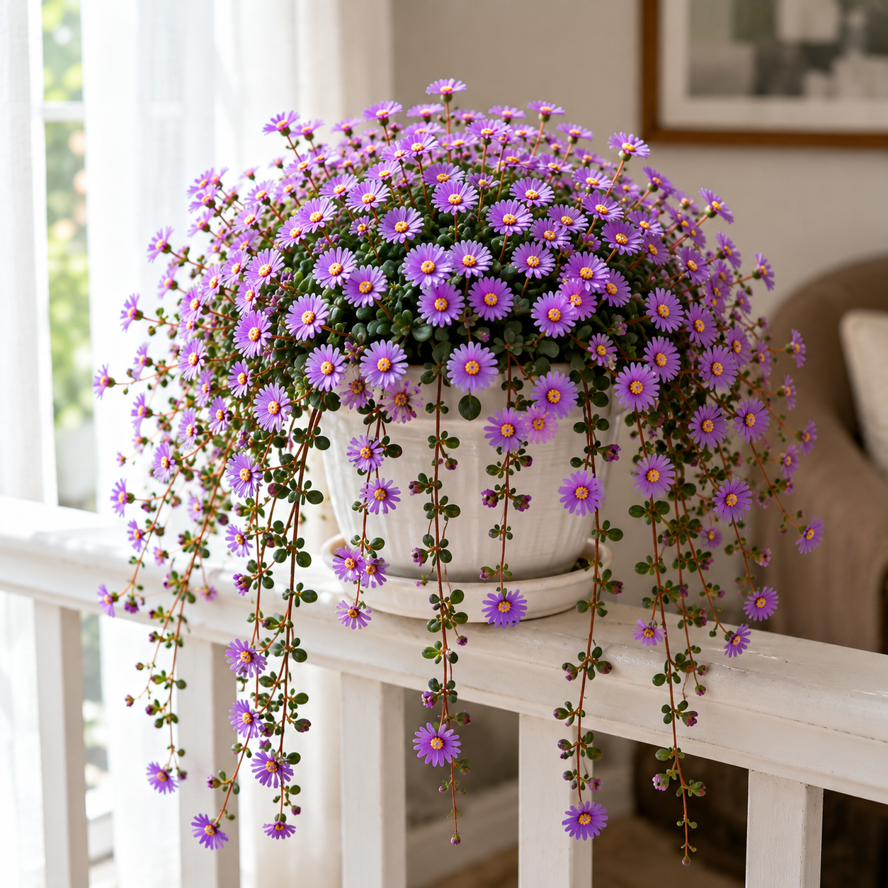🌸 African Bonsai Succulent – Create a Stunning Waterfall of Purple Blooms