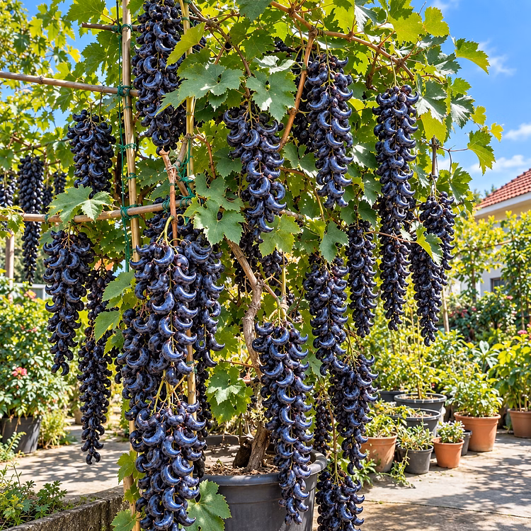 🍇 Rare Crescent Moon Grapes – Grow Stunning Moon-Shaped Grapes at Home!