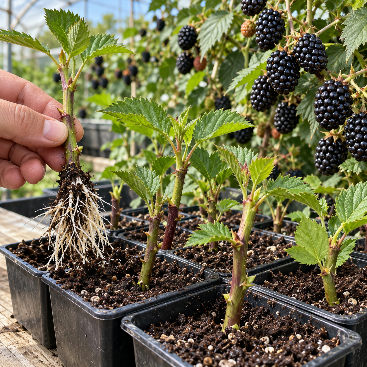🖤 Giant Sweet Blackberry Bulbs – Extra-Large, Juicy Berries for Home Gardens! 🍇