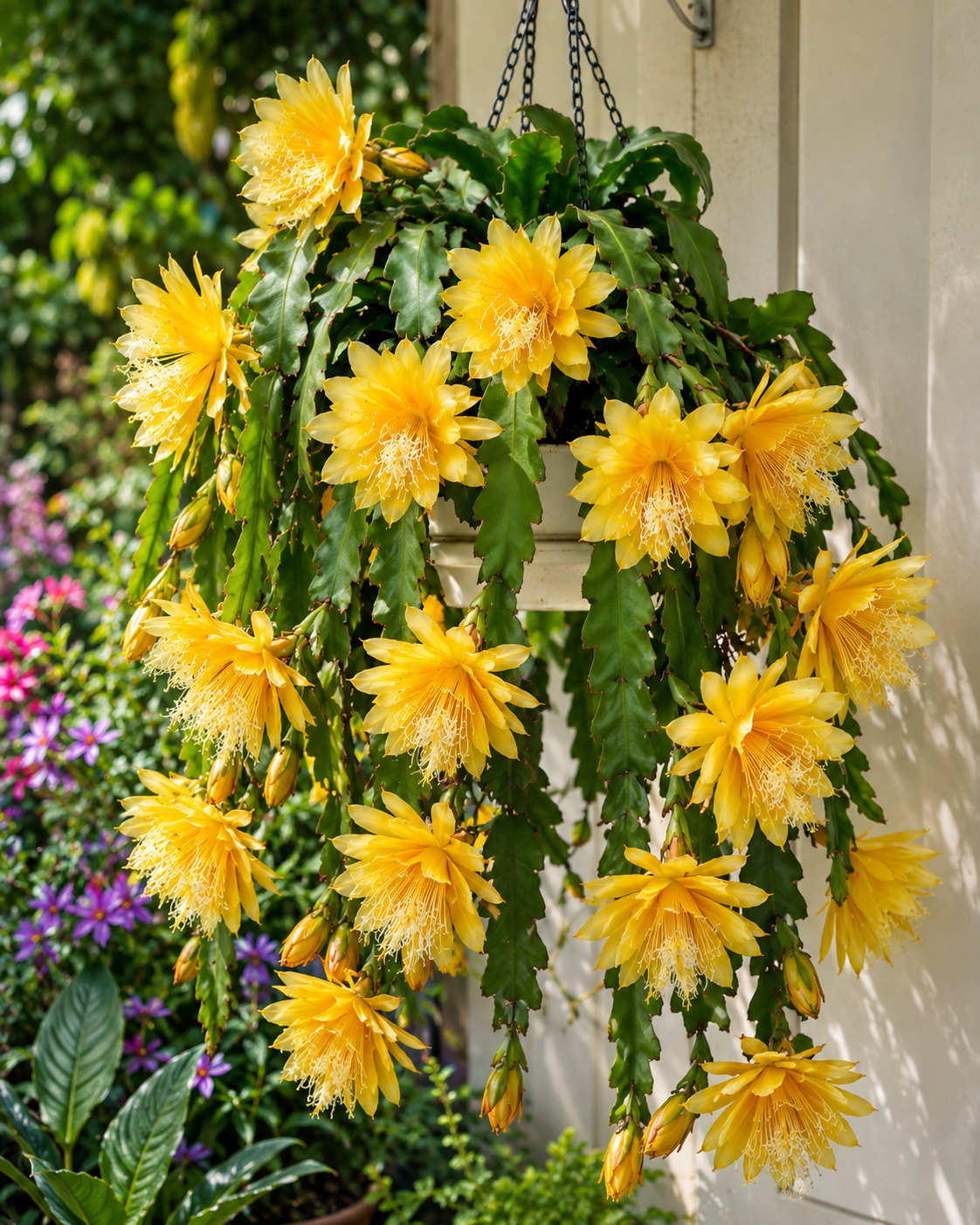 Lantern Flower Cactus Hanging Basket