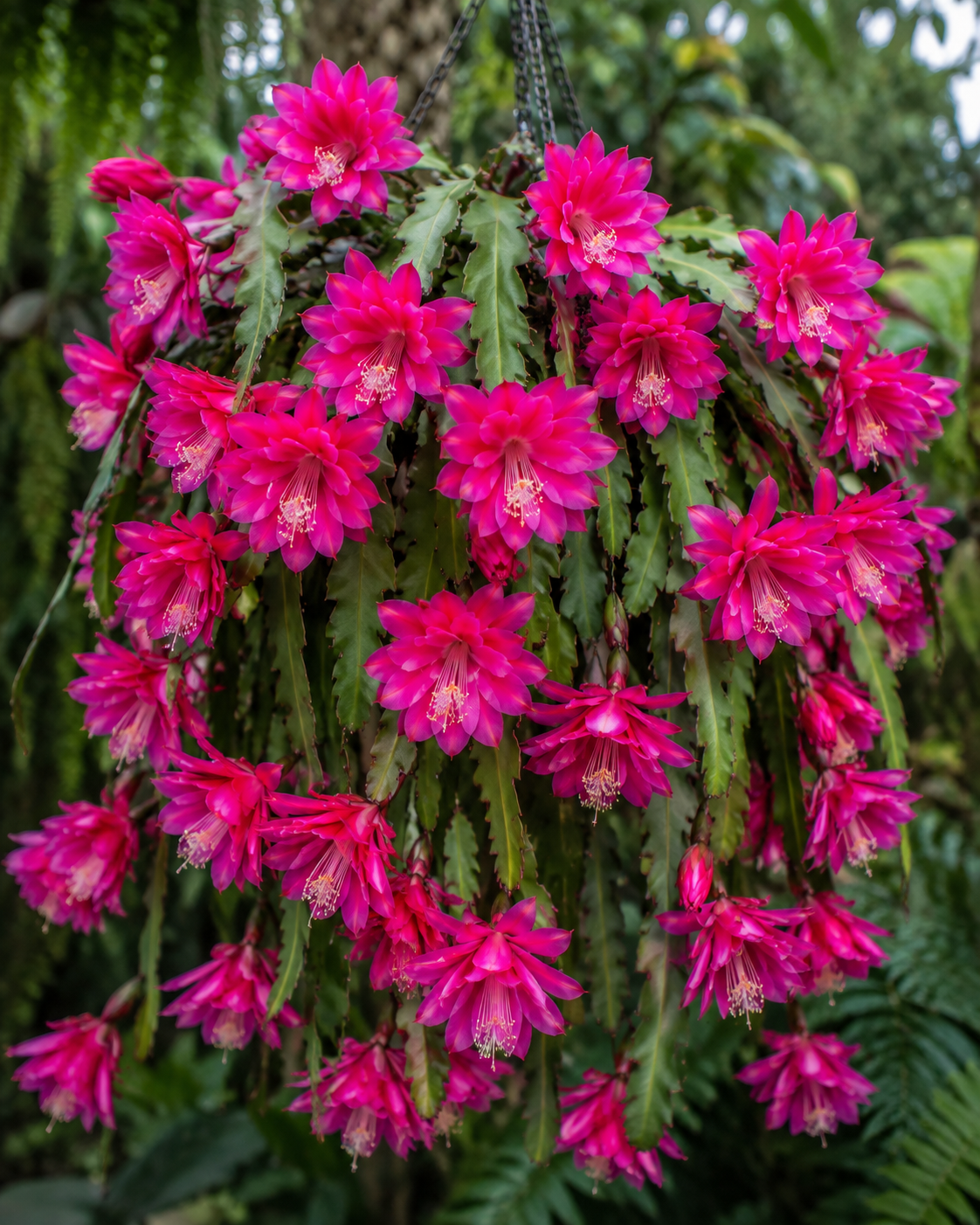 Lantern Flower Cactus Hanging Basket