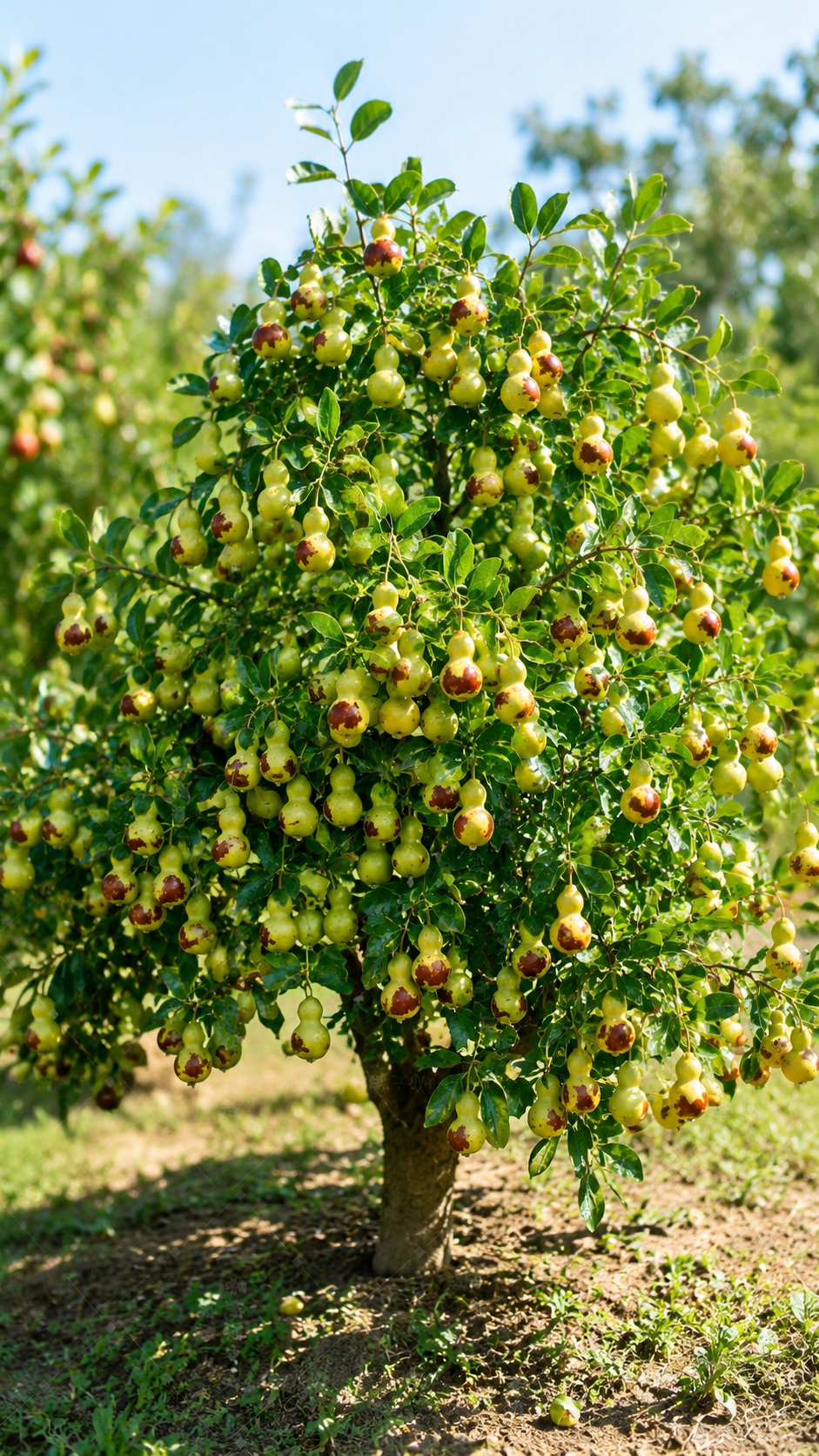 🌿 Rare Gourd Jujube Tree Sapling – Sweet & Crisp Gourd-Shaped Fruit