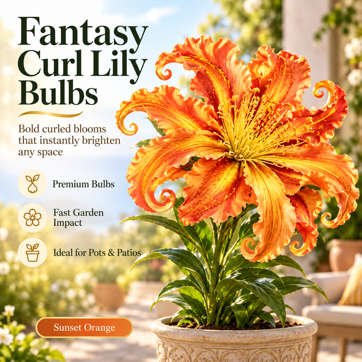 🌸 Fantasy Curl Lily Bulbs – Giant Spiral Blooms for Water & Soil Growing! 💧🌱