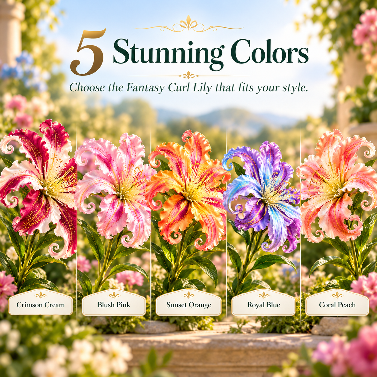 🌸 Fantasy Curl Lily Bulbs – Giant Spiral Blooms for Water & Soil Growing! 💧🌱