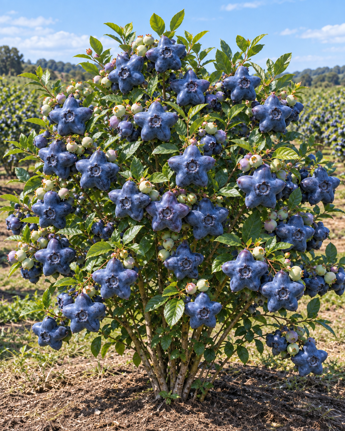 🫐 Giant Starberry Blueberry Seeds – Rare Five-Point Star-Shaped Fruit