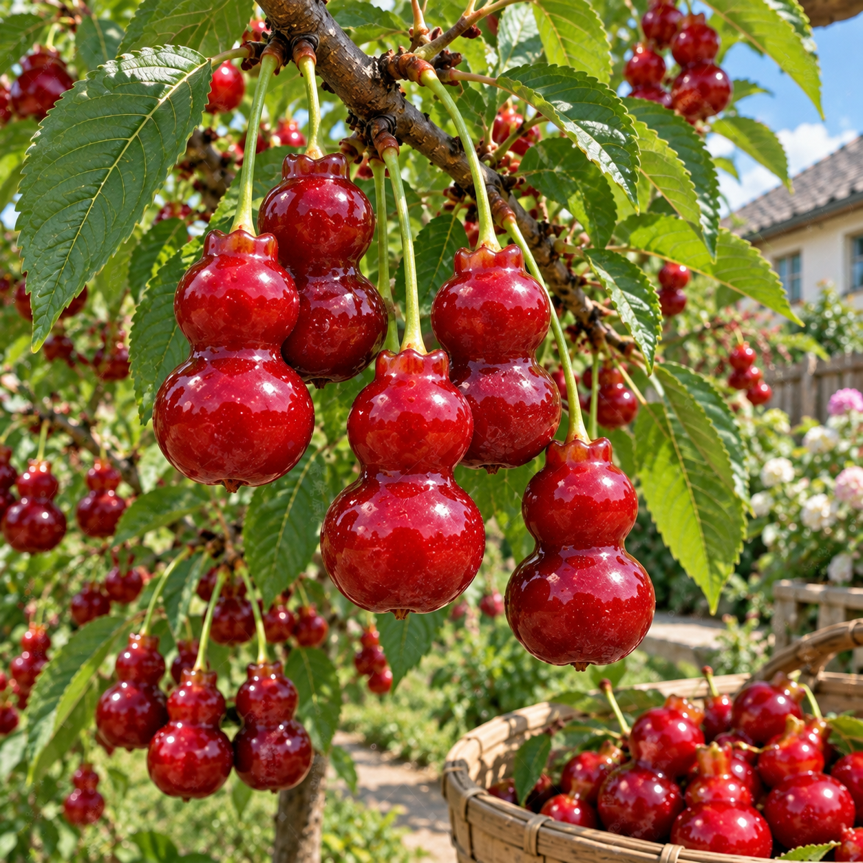 🍒 Rare Gourd-Shaped Cherry Seeds – Unique Double-Lobed Cherries
