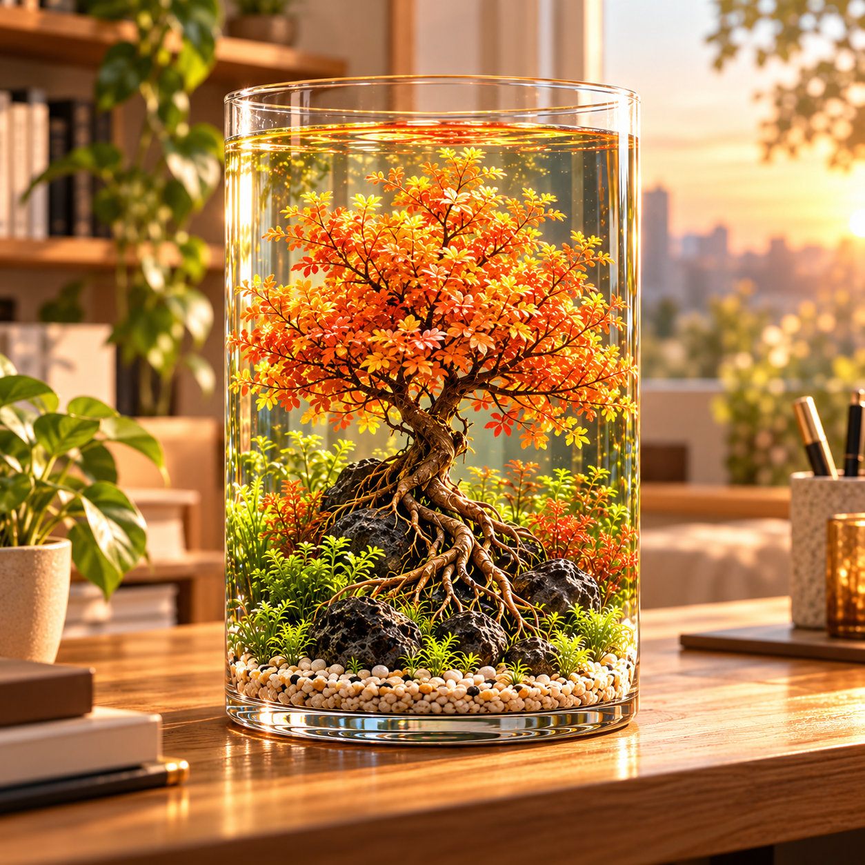 🔥 Crimson Sakura Aquatic Tree Bulbs – Grow a Fiery Underwater Mini Forest