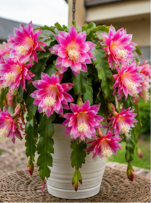 Lantern Flower Cactus Hanging Basket