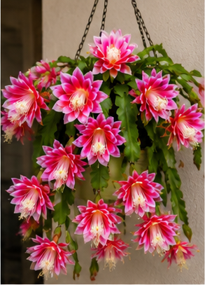 Lantern Flower Cactus Hanging Basket