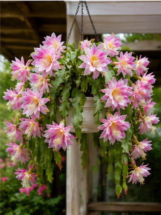 Lantern Flower Cactus Hanging Basket