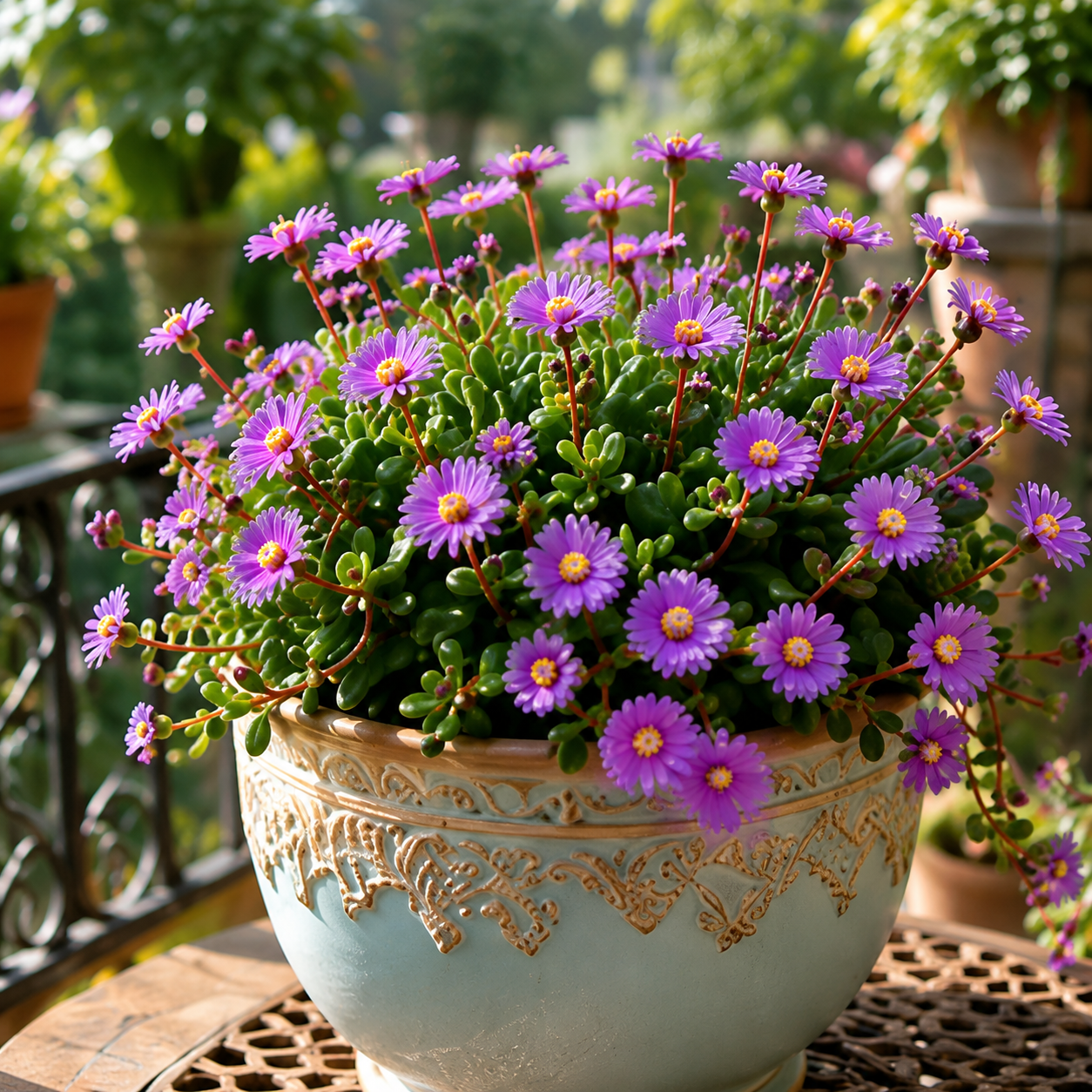 🌸 African Bonsai Succulent – Create a Stunning Waterfall of Purple Blooms