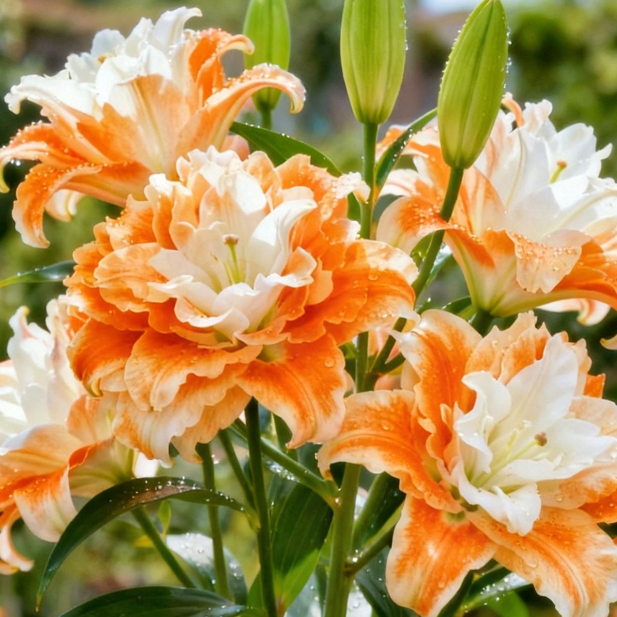 Double-petaled bicolor fragrant lilyBulbs—Fresh and Sweet