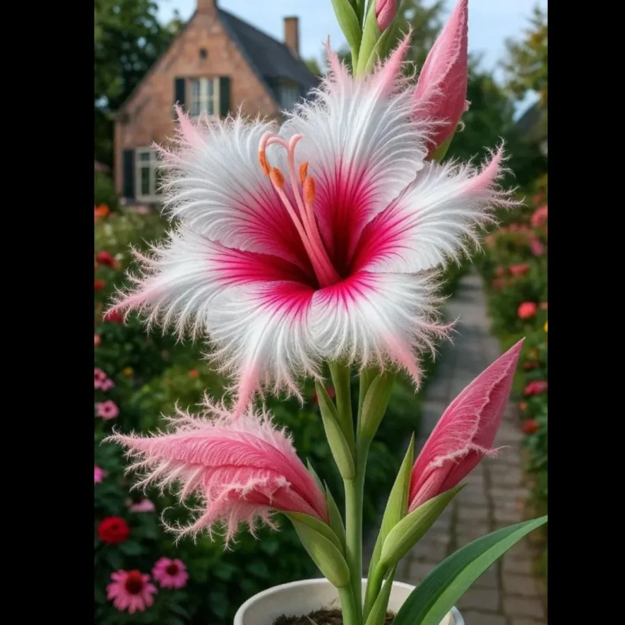 🪶Rare Feather-Edged Lily Bulbs – Stunning Pink & White Blooms, Easy to Grow