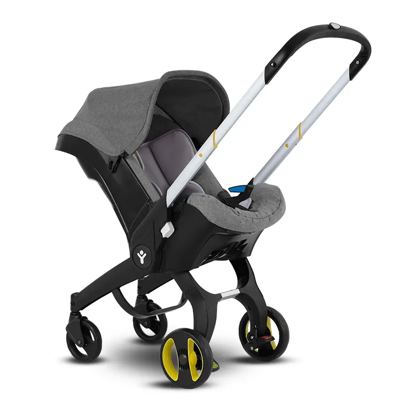 Cochecito de bebé de alta gama todo en uno, convertible, sin base de anclaje, para bebés y niños pequeños, con asiento reversible.