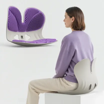 Cabevibe Soporte Lumbar – Corrige la postura y alivia el dolor de espalda baja | Soporte ergonómico de silicona para sillas (SpineSeat) | Uso en oficina, automóvil y hogar | Regalo para hombres y mujeres | Negro