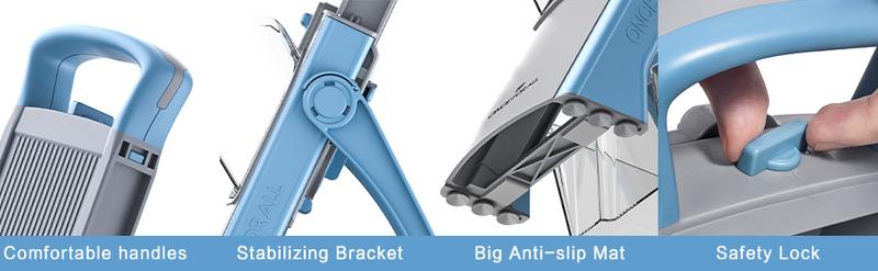 【ONCE FOR ALL】 Multifunctional Vegetable Chopper Slicer Upgrade Safe Mandoline Slicer Plus Stainless Steel Blades Adjustable Thickness 0.1-8mm Detachable Blade Kitchen Chopping Artifact New Kitchen Gadget Dicer Shredder Modern new kitchen gadget