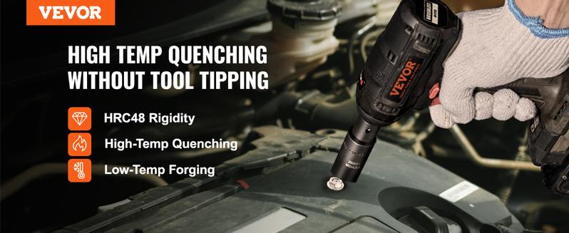 VEVOR Drive Impact Socket Set, Various specifications, Cr-V Alloy Steel for Auto Repair, Rugged Construction, Easy-to-Read Size Markings, Storage Case VEVOR Drive Impact Socket Set, Various specifications, Cr-V Alloy Steel for Auto Repair, Rugged Construction, Easy-to-Read Size Markings, Storage Case