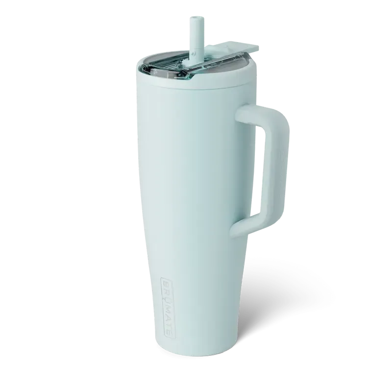 Vaso térmico BrüMate Era Flip de 40 oz con pajita abatible y asa | 100% a prueba de fugas | Mantiene el hielo por más de 24 horas | Base compatible con portavasos