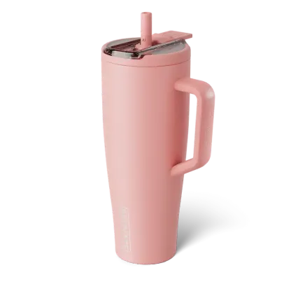 Vaso térmico BrüMate Era Flip de 40 oz con pajita abatible y asa | 100% a prueba de fugas | Mantiene el hielo por más de 24 horas | Base compatible con portavasos