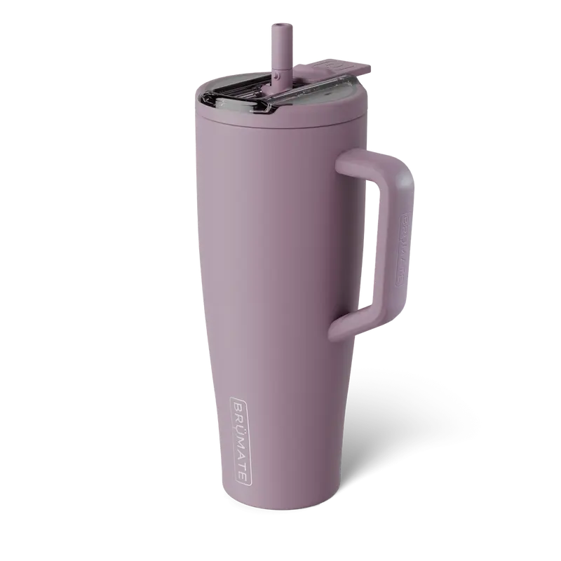 Vaso térmico BrüMate Era Flip de 40 oz con pajita abatible y asa | 100% a prueba de fugas | Mantiene el hielo por más de 24 horas | Base compatible con portavasos