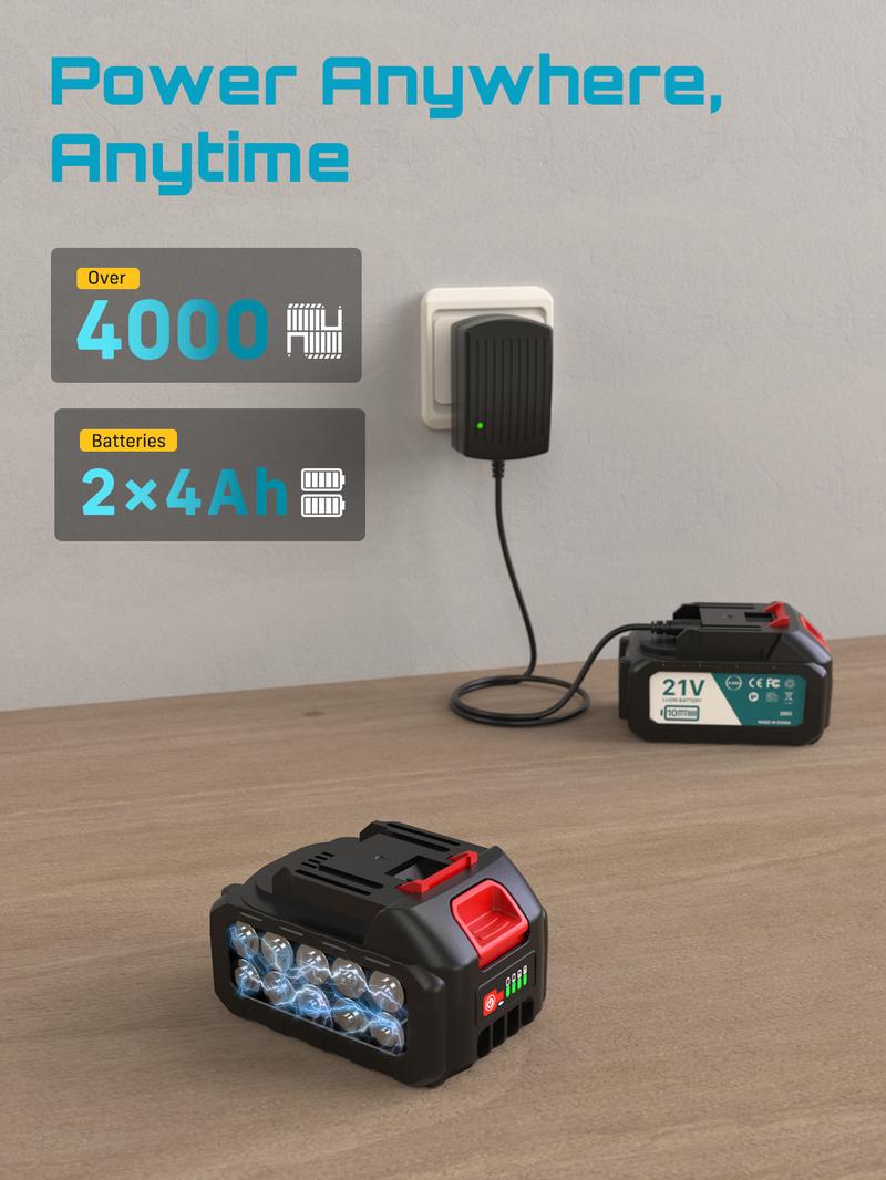 SEESII Cordless 2-in-1 Brad Nailer/Staple Gun (18GA) &ndash; 21V Electric Pneumatic Nail Gun w/ 2x4.0Ah Battery & Charger, 1000Pcs Nails, Adjustable Depth | Single/Contact Firing for Upholstery, Woodworking, DIY, dealsforyoudays,HKF50