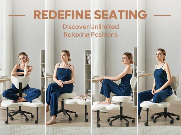 【Deal】Nost & Host Ergonomic Cross Legged Chair, 360° Swivel Meditation Chair with Wheels, Height Adjustable Seat for ADHD, Strong Lumbar Support, Chic Home Office Furniture 【Deal】Nost & Host Ergonomic Cross Legged Chair, 360° Swivel Meditation Chair with Wheels, Height Adjustable Seat for ADHD, Strong Lumbar Support, Chic Home Office Furniture