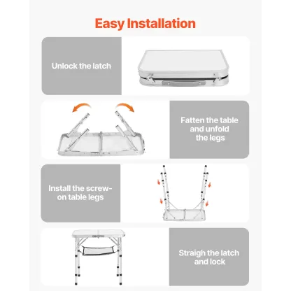  Mesa de camping plegable, mesa auxiliar portátil de altura ajustable, mesa de playa de aluminio MDF con malla y asa de transporte, ligera y compacta para picnics al aire libre, barbacoas, 61 x 40 cm, color plateado