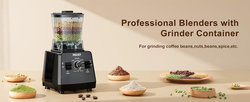 Prasky Professional Blender,Kitchen for Blender 68oz BPA Free 2 Containers Countertop Blenders Ice Crushing&Max.2400Watts/1000Watts Blender and Grinder Combo 25000RPM , Smoothies/Juice/Nuts BUTTER/Food Processor/Kitchen Appliances /SMARTLIVING