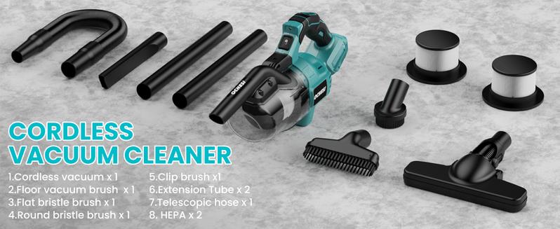 【No Batteries】Handheld Cordless Vacuum for Dewalt 20V Battery, 5 in 1 Handheld Electric Vacuum Cleaner with 500W Powerful Motor, 46 CFM Portable Hand Vacuum with Filtration HEPA for Floor, Carpet, Car (Battery Not Included)