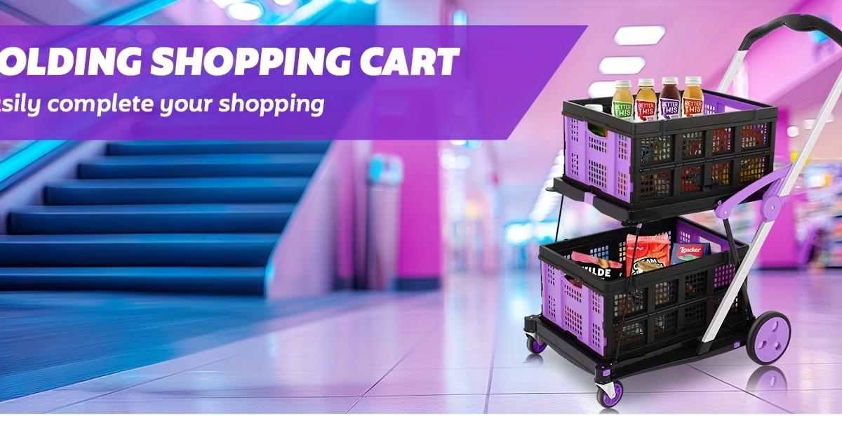 Multi use Functional Collapsible Carts,Mobile Folding Trolley,with Wheels & Removable Basket Carries,2 baskets included,Adjustable Foldable rolling trolley for home,grocery,supermarket. Lightweight,Purple Trolley Storage Crate Portable Multi use Functional Collapsible Carts,Mobile Folding Trolley,with Wheels & Removable Basket Carries,2 baskets included,Adjustable Foldable rolling trolley for home,grocery,supermarket. Lightweight,Purple Trolley Storage Crate Portable