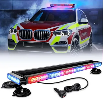 Luces estroboscópicas para techo de 29,5", barra de luces intermitentes LED de 56 LED para trabajos peligrosos, montaje magnético, 12 V, 24 V, para automóviles, camiones, tractores, quitanieves, vehículos de construcción, visera trasera de alta intensidad