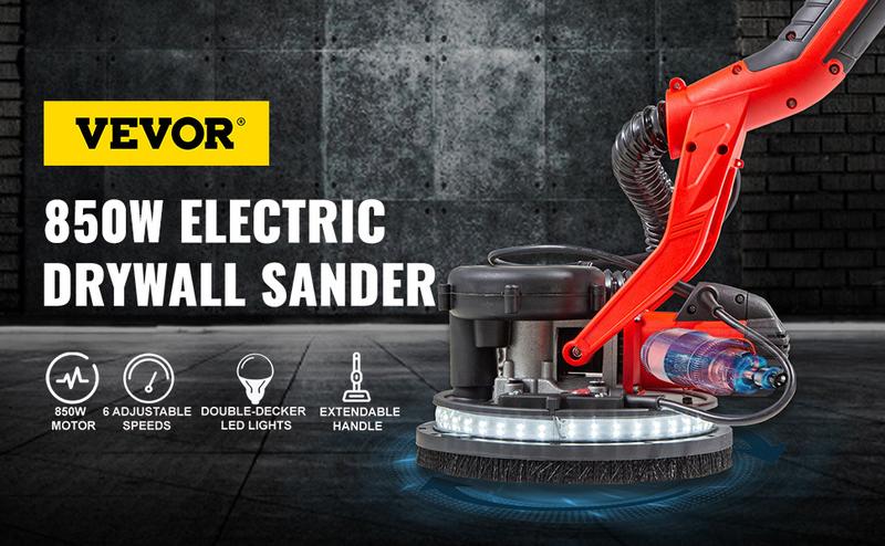 VEVOR Drywall Sander 850W, TikTokShopBlackFriday, Variable Speed 800-1750 RPM, Foldable Sheetrock Sander with Telescope Handle, LED Strip Light, Vacuum Bag & Gloves Heavy Duty Power Tools VEVOR Drywall Sander 850W, TikTokShopBlackFriday, Variable Speed 800-1750 RPM, Foldable Sheetrock Sander with Telescope Handle, LED Strip Light, Vacuum Bag & Gloves Heavy Duty Power Tools