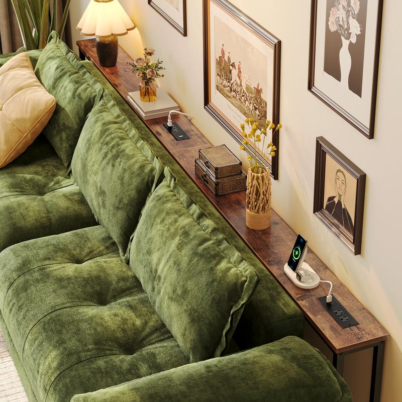 SUPERJARE 78.7 Inch Console Table with Outlet, Sofa Table with Charging Station, Narrow Hallway Entryway Table, Behind Couch Table, for Living Room SUPERJARE 78.7 Inch Console Table with Outlet, Sofa Table with Charging Station, Narrow Hallway Entryway Table, Behind Couch Table, for Living Room