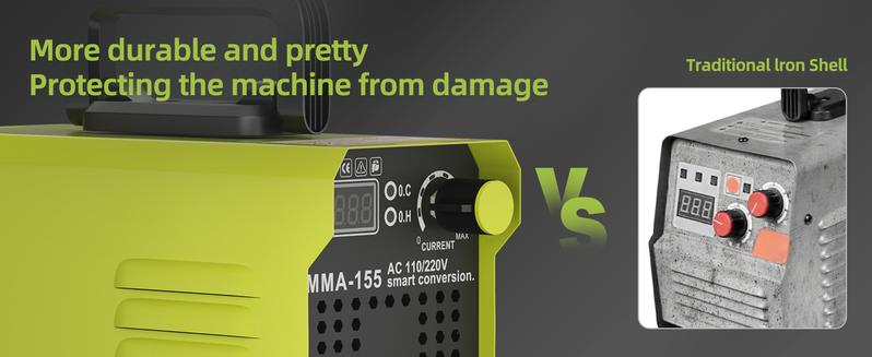 SEESE 155Amp MINI Portable Welding Machine, Stick Welder, AC 110/220V smart conversion, LED Display Digital Welder, Portable MMA Arc Welder