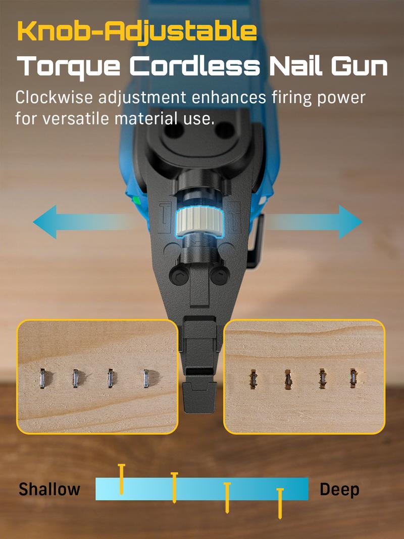 SEESII Cordless 2-in-1 Brad Nailer/Staple Gun (18GA) &ndash; 21V Electric Pneumatic Nail Gun w/ 2x4.0Ah Battery & Charger, 1000Pcs Nails, Adjustable Depth | Single/Contact Firing for Upholstery, Woodworking, DIY, dealsforyoudays,HKF50