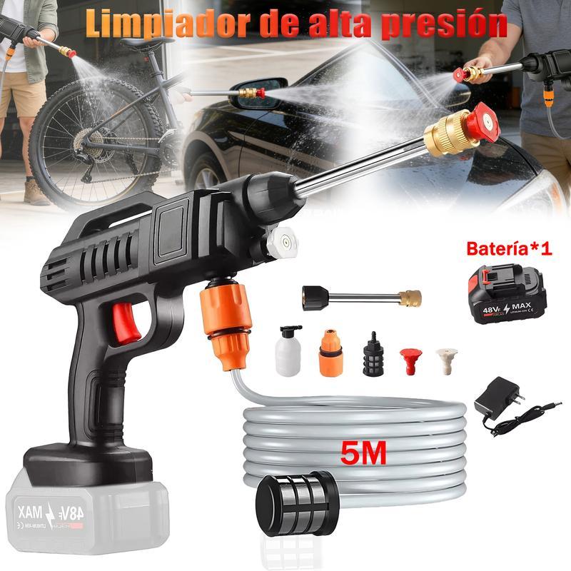 Hidrolavadora eléctrica portátil y inalámbrica negro de 550W con 680psi de presión máximaPistola Para Hidrolavadora Electrica Portatil Inalambrica Incluye 1 Baterías, Manguera De 5m