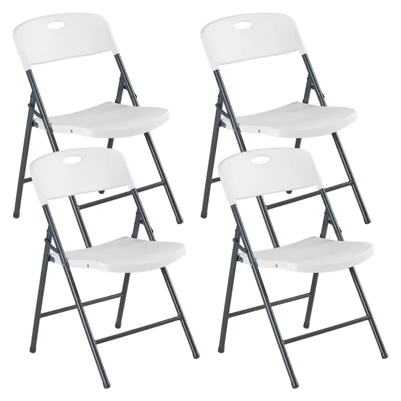 【Excelente relación calidad-precio】 Sillas plegables con respaldo ergonómico — De plástico resistente, apilables y portátiles — Capacidad de carga de 330 lb — Ideales para el hogar, oficina, fiestas, bodas, patios y jardines — Uso en interiores y exterior