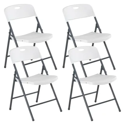 【Excelente relación calidad-precio】 Sillas plegables con respaldo ergonómico — De plástico resistente, apilables y portátiles — Capacidad de carga de 330 lb — Ideales para el hogar, oficina, fiestas, bodas, patios y jardines — Uso en interiores y exterior