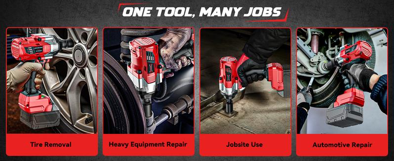 Impact Wrench 1/2" Compatible with Milwaukee 18V Battery(Battery NOT Included!), 1000Ft-lbs(1300N.m) High Torque Brushless Impact Gun with 4Mode Speed Cordless Impact Wrench 1/2" Compatible with Milwaukee 18V Battery(Battery NOT Included!), 1000Ft-lbs(1300N.m) High Torque Brushless Impact Gun with 4Mode Speed Cordless