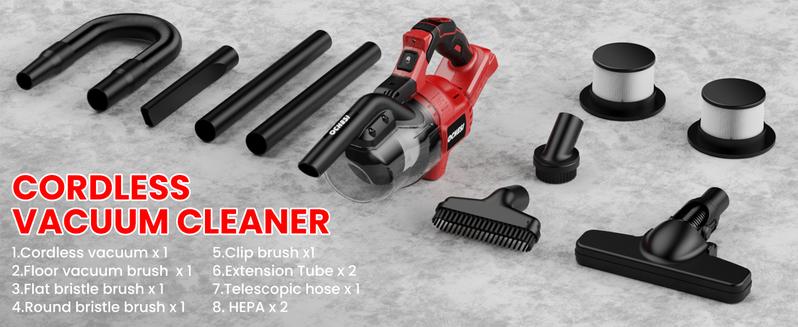 【No Batteries】Handheld Cordless Vacuum for Dewalt 20V Battery, 5 in 1 Handheld Electric Vacuum Cleaner with 500W Powerful Motor, 46 CFM Portable Hand Vacuum with Filtration HEPA for Floor, Carpet, Car (Battery Not Included)