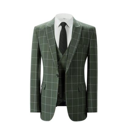 Traje de esmoquin a cuadros para boda para hombre: conjunto cruzado de tres piezas con chaleco para eventos formales, informales y de negocios | Trajes de novio y fiesta