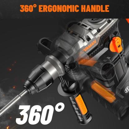 Taladro percutor rotativo RH15A SDS-Plus de 1-9/16'', 4 funciones en un solo mando, embrague de seguridad, 6 velocidades, 4350 golpes por minuto / 900 RPM, apto para hormigón, madera y acero.