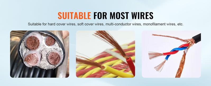 VEVOR Electric Cable Stripping Tool, , 0.06''-0.98'' Motorized Wire Stripper, 60W, Features Clear Depth Gauge, Includes 6 Circular & 1 Flat Channels for Efficient Copper Wire Recycling VEVOR Super Brand Day VEVOR Electric Cable Stripping Tool, , 0.06''-0.98'' Motorized Wire Stripper, 60W, Features Clear Depth Gauge, Includes 6 Circular & 1 Flat Channels for Efficient Copper Wire Recycling VEVOR Super Brand Day