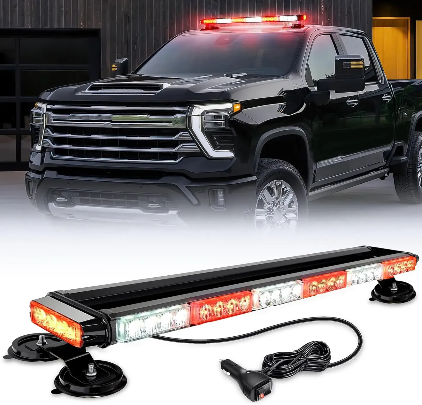 Nilight 29.5" Roof Top Strobe Lights 56LED Hazard work LED Flashing Li