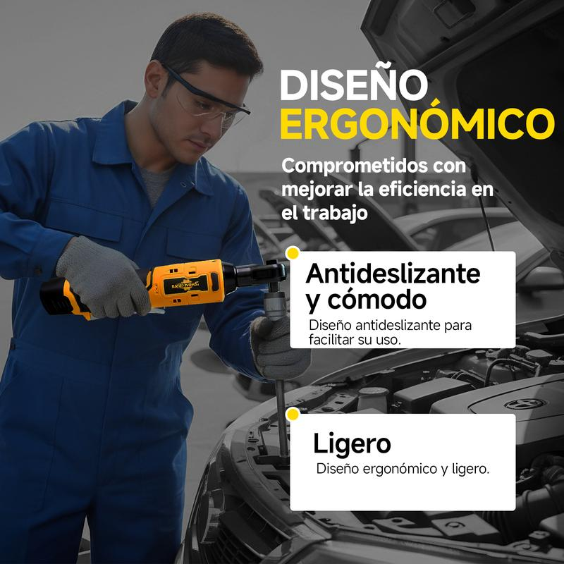 RHOVISTAR Llave de Carraca Eléctrica Inalámbrica|Ideal para Reparaciones Ligeras y Tareas de Mantenimiento|Diseño Compacto y Fácil de Usar