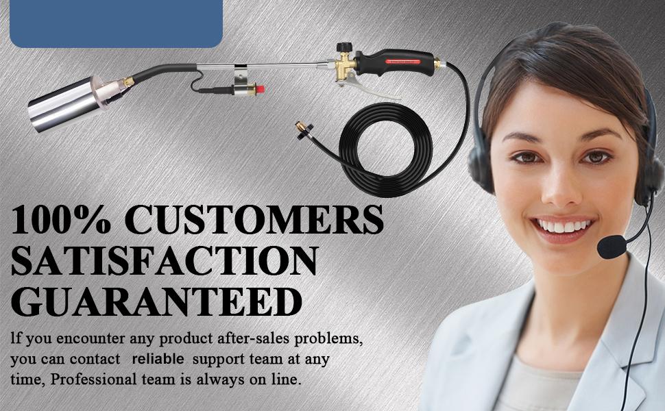 Propane Torch Weed Burner,Blow Torch,Heavy Duty,High Output Flamethrower with Turbo Trigger Push Button Igniter and 10 FT Hose for Roof Asphalt,Ice Snow,Road Marking